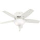 Newsome 42 inch Fresh White with Fresh White/Light Oak Blades Ceiling Fan, Low Profile