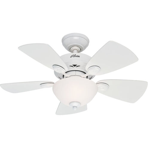 Watson 34 inch Snow White with Snow White/Bleached Oak Blades Ceiling Fan