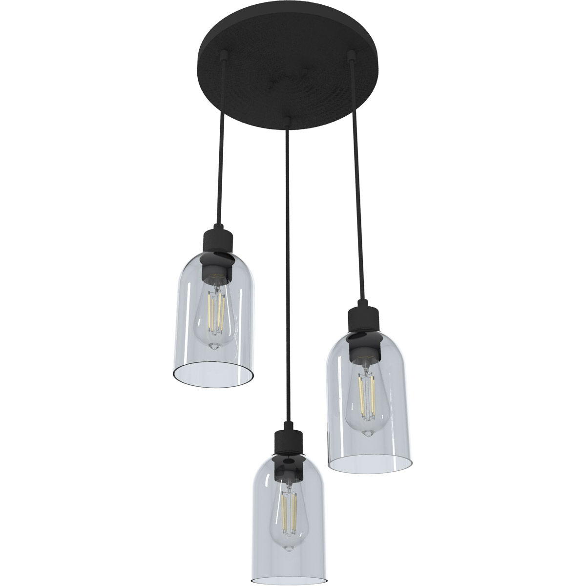 Lochemeade 3 Light 15 inch Natural Iron Cluster Pendant Ceiling Light