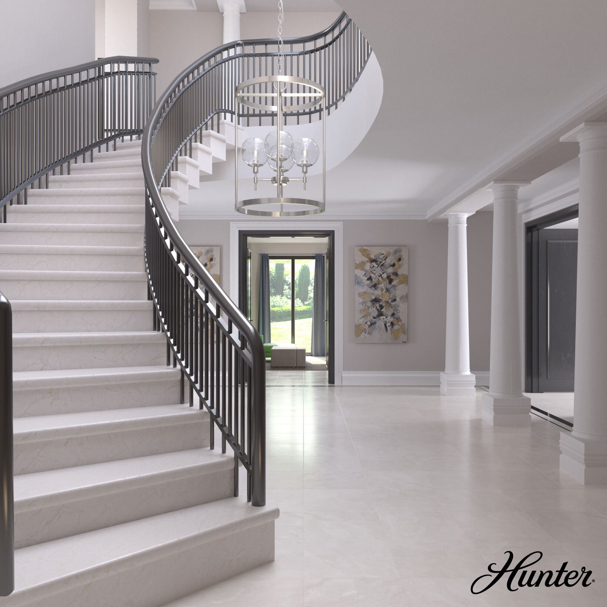 Xidane 4 Light 19 inch Brushed Nickel Foyer Pendant Ceiling Light