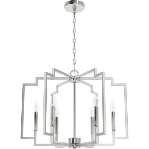 Zoanne 6 Light 24 inch Brushed Nickel Chandelier Ceiling Light