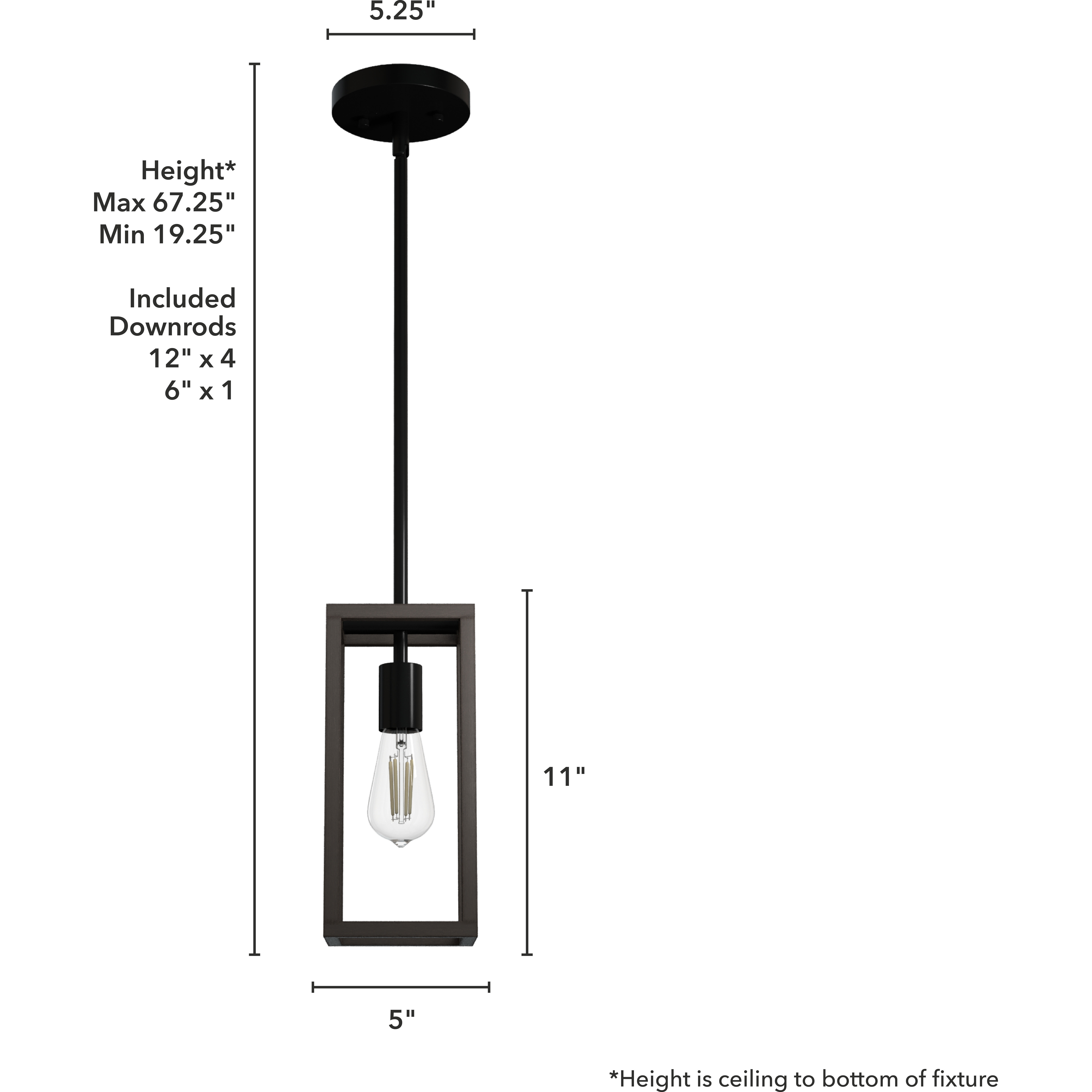 Squire Manor 1 Light 5 inch Matte Black Mini Pendant Ceiling Light
