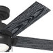 Erling 44 inch Matte Black with Salted Black/Matte Black Blades Ceiling Fan