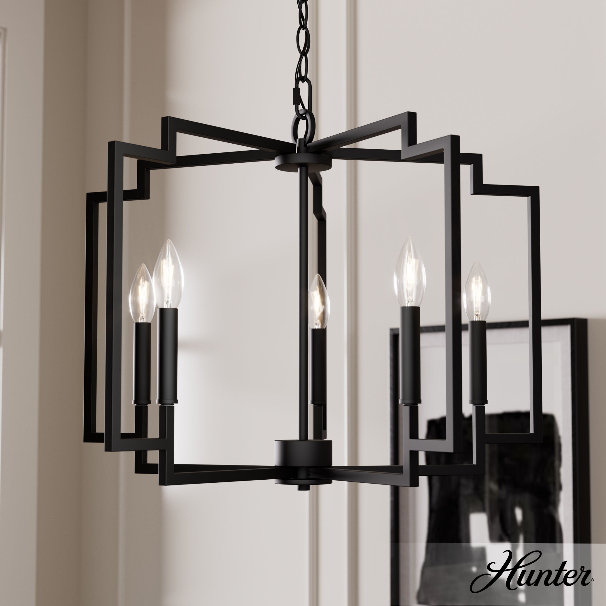 Zoanne 5 Light 24 inch Matte Black Chandelier Ceiling Light, Medium