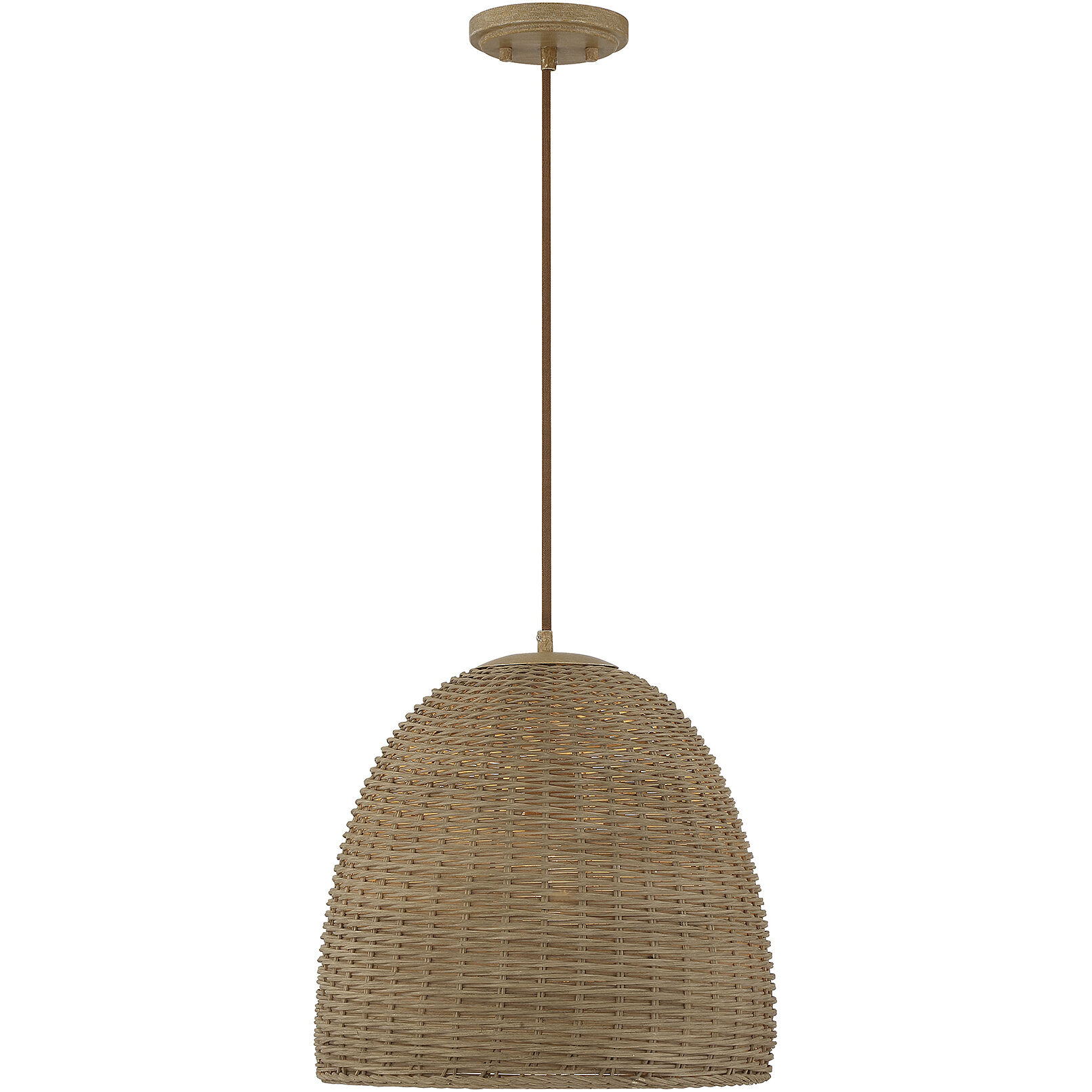 Bohemian 1 Light 14 inch Natural Wicker Pendant Ceiling Light