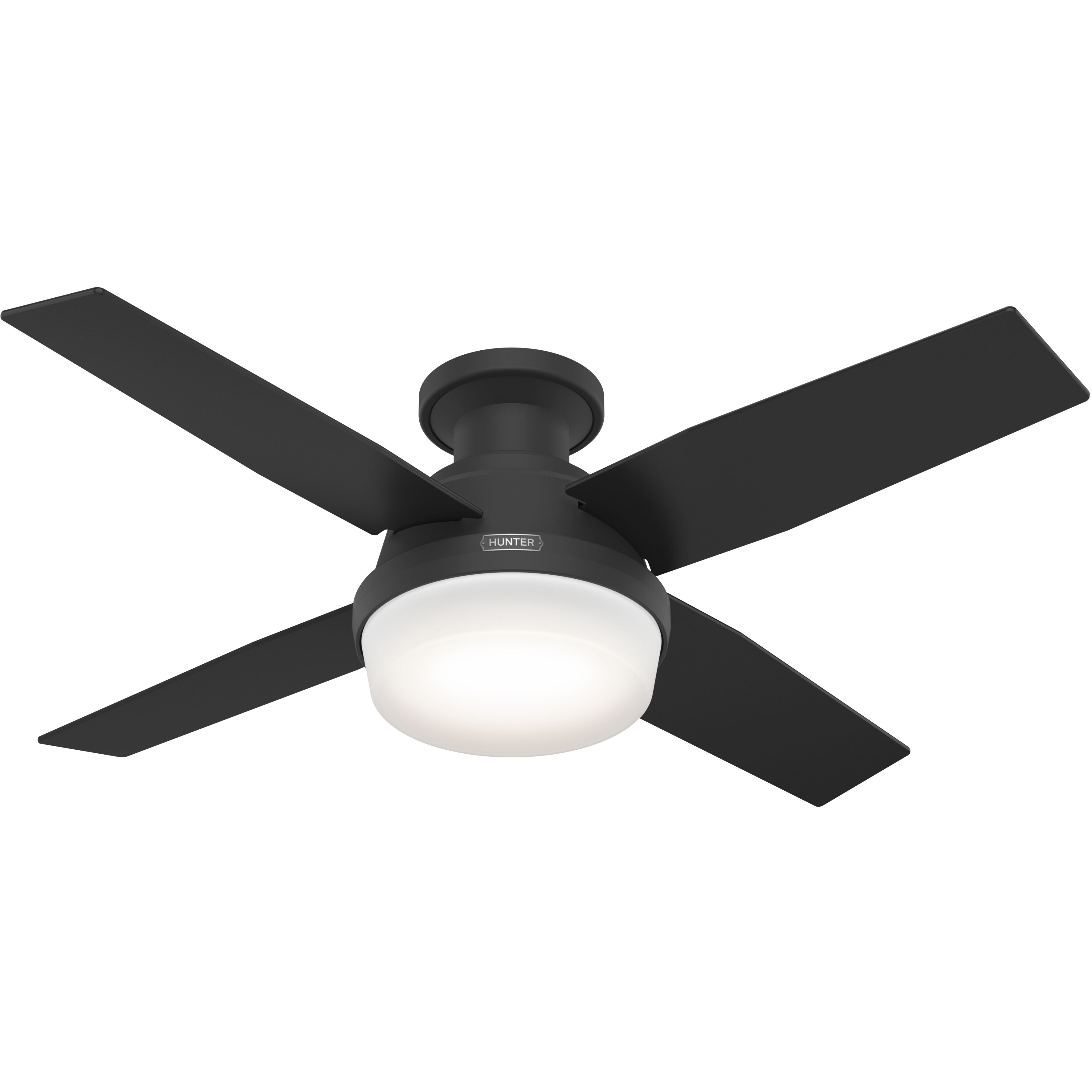 Dempsey 44 inch Matte Black with Matte Black/Dark Gray Oak Blades Ceiling Fan