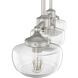 Saddle Creek 3 Light 33 inch Brushed Nickel Linear Chandelier Ceiling Light