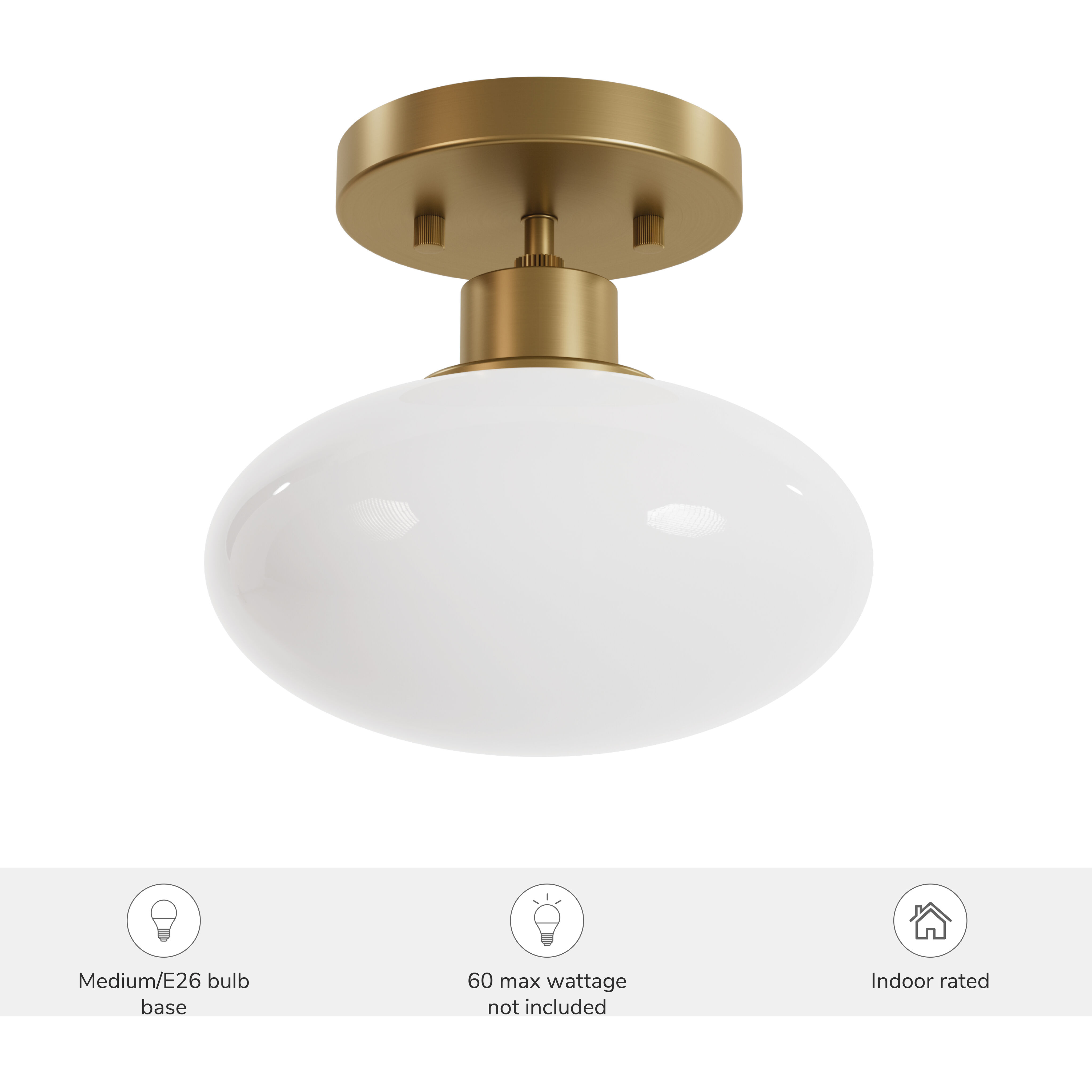 Getty 1 Light 9.1 inch Luxe Gold Flush Mount Ceiling Light, Small