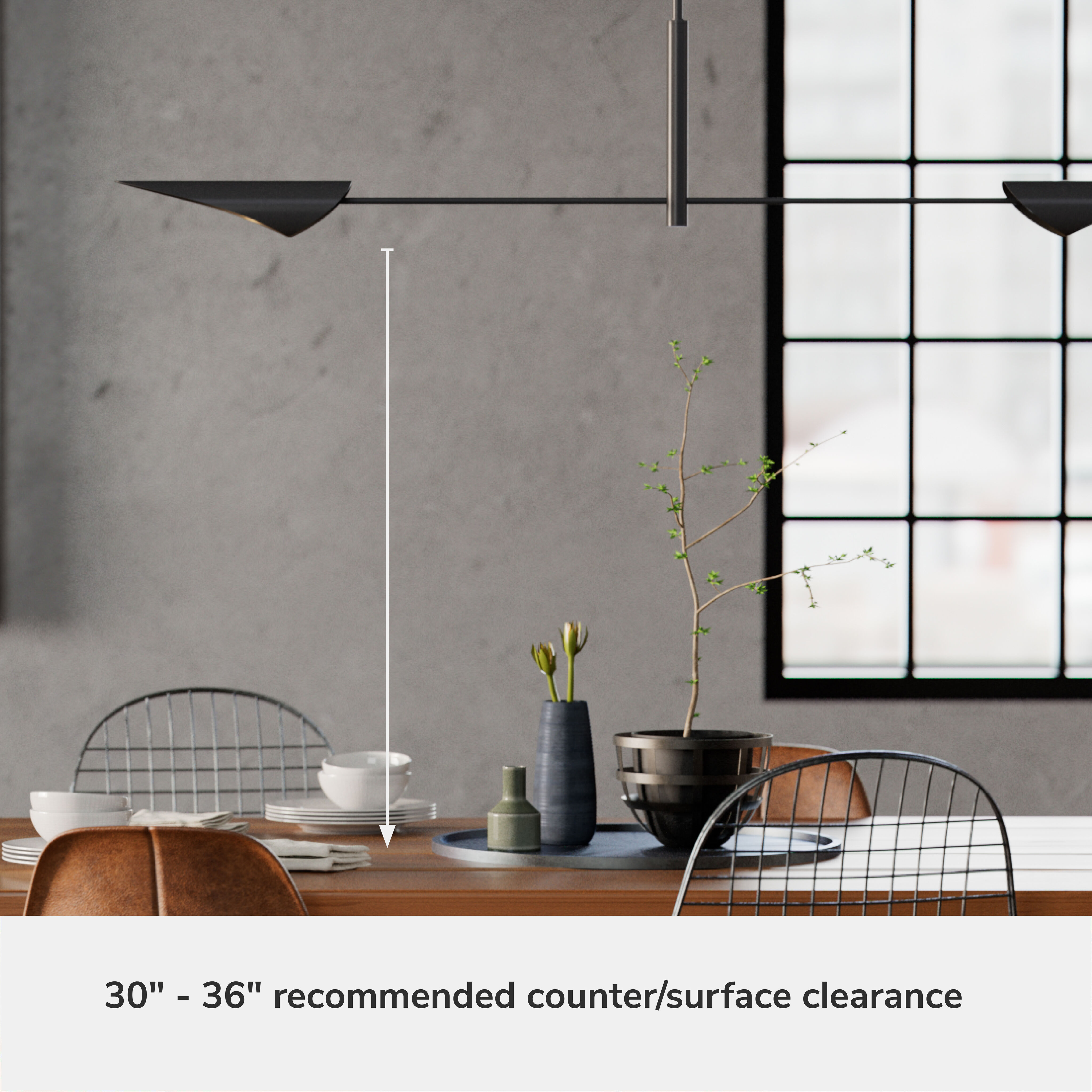 Merian 2 Light 65.5 inch Matte Black Linear Chandelier Ceiling Light, Extra Large