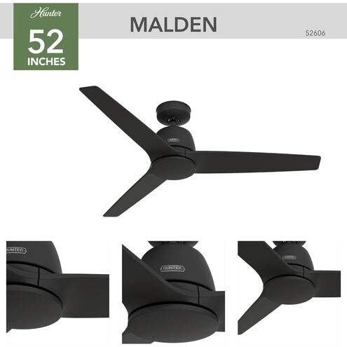 Malden 52 inch Matte Black Ceiling Fan