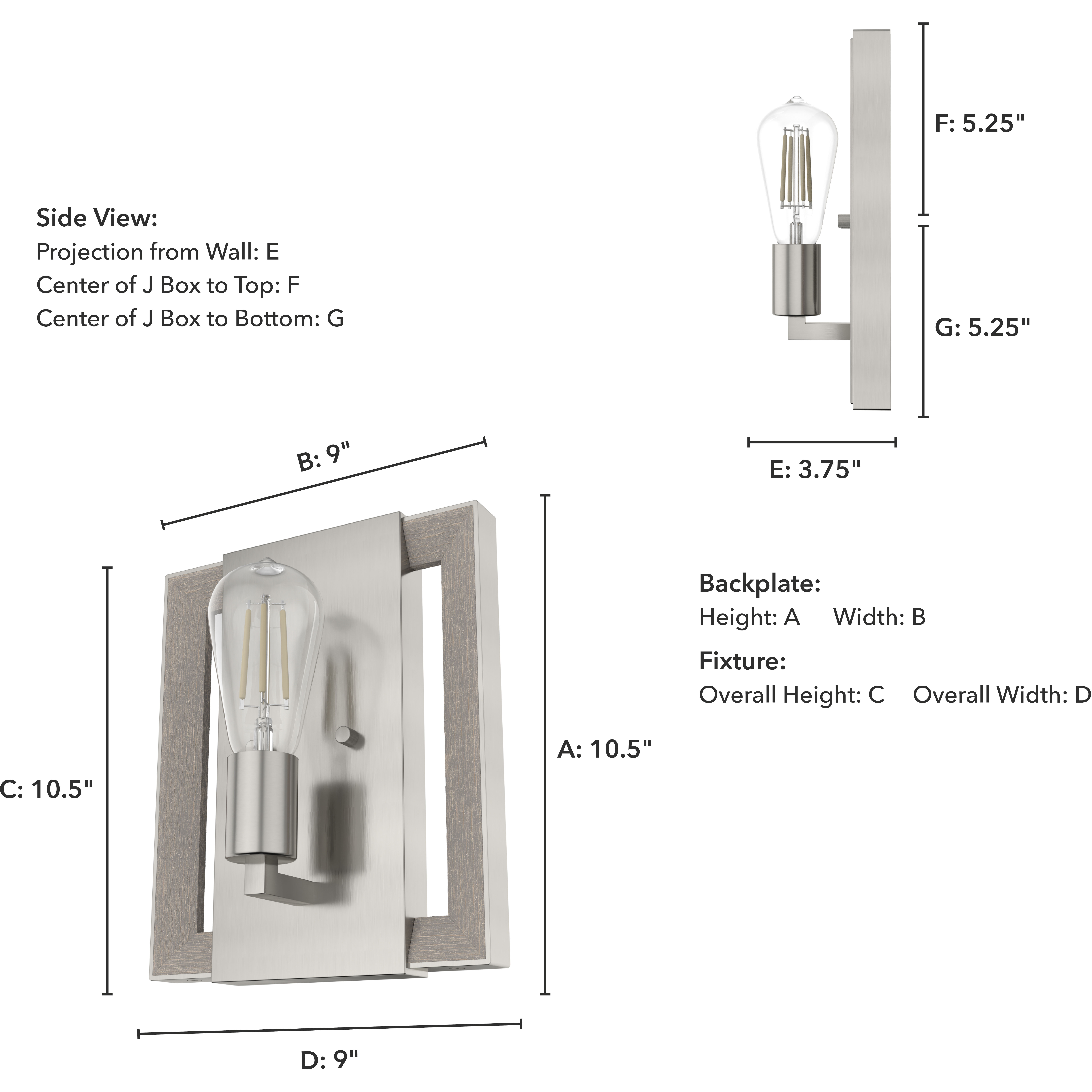 Woodburn 1 Light 9 inch Brushed Nickel Wall Sconce Wall Light