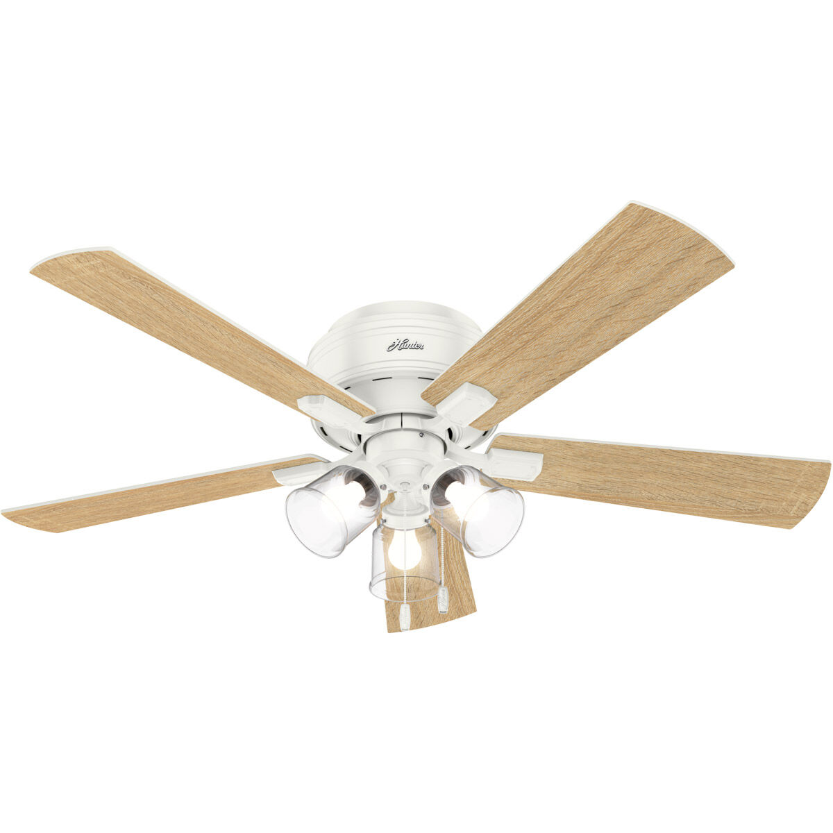Crestfield 52 inch Fresh White with Fresh White/Drifted Oak Blades Ceiling Fan