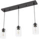 Hartland 3 Light 4.5 inch Noble Bronze Linear Cluster Pendant Ceiling Light, Medium