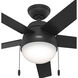 Anslee 52 inch Matte Black with Matte Black/Salted Black Blades Ceiling Fan
