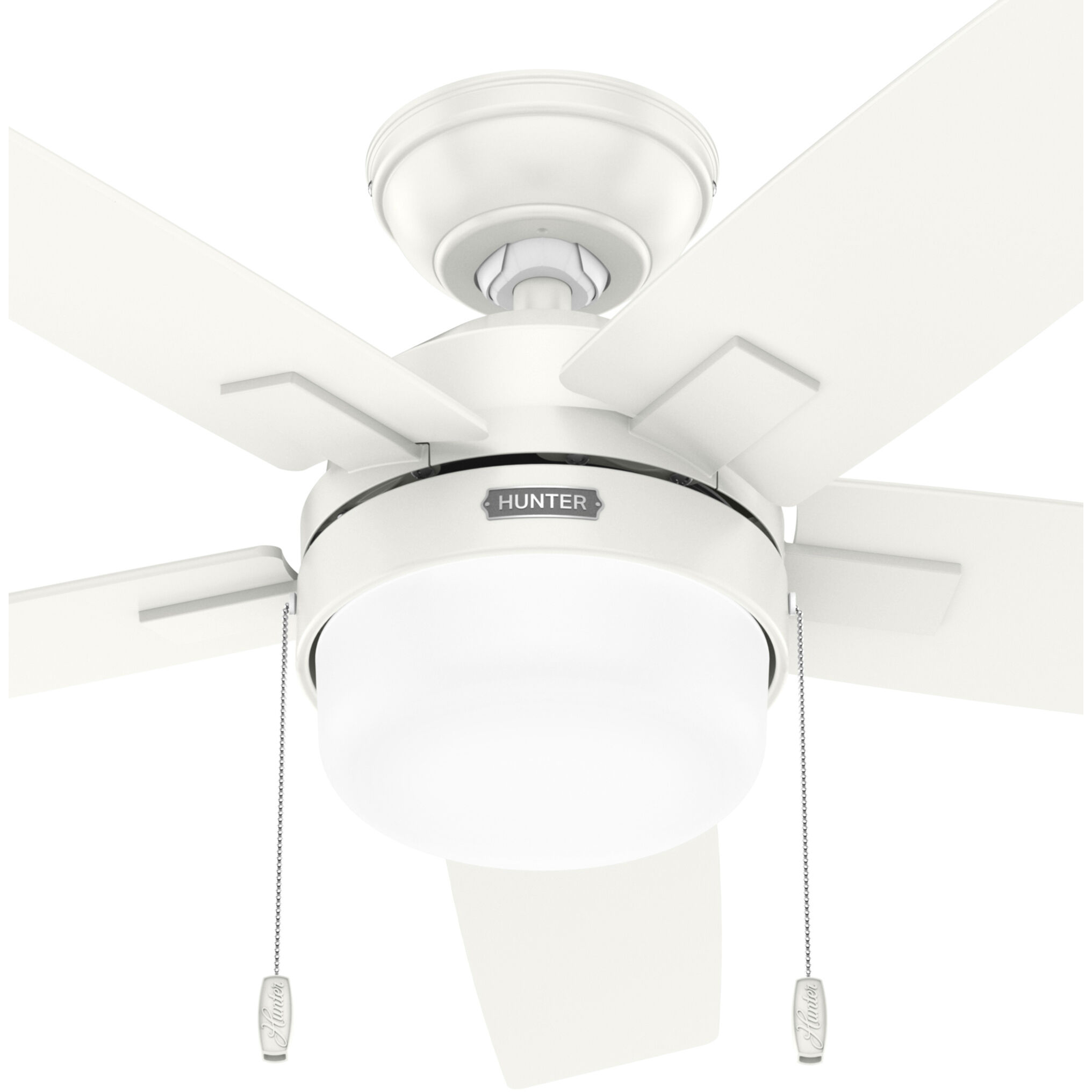 Anisten 44 inch Fresh White with Fresh White/Light Oak Blades Ceiling Fan