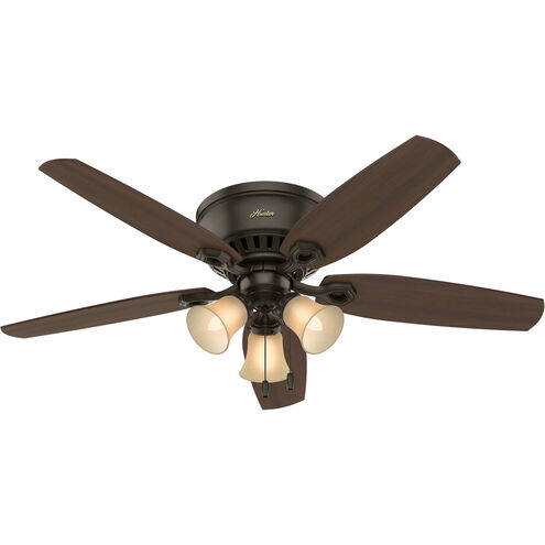 Builder 52 inch New Bronze with Brazilian Cherry/Harvest Mahogany Blades Ceiling Fan, Low Profile