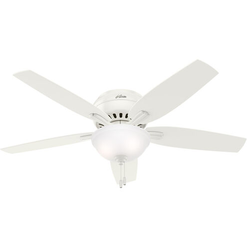Newsome 52 inch Fresh White with Fresh White/Light Oak Blades Ceiling Fan, Low Profile