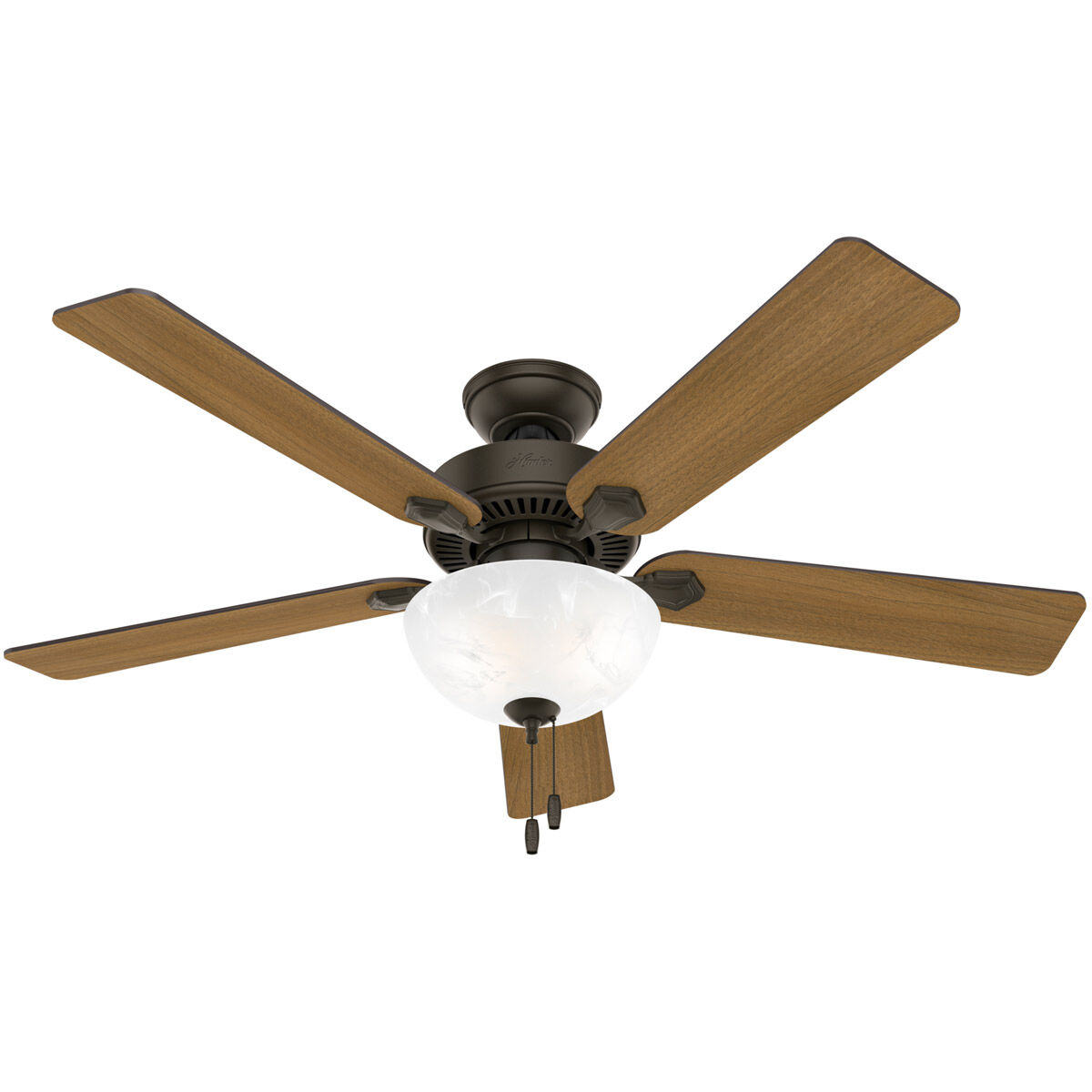 Swanson 52 inch New Bronze with American Walnut/Greyed Walnut Blades Ceiling Fan