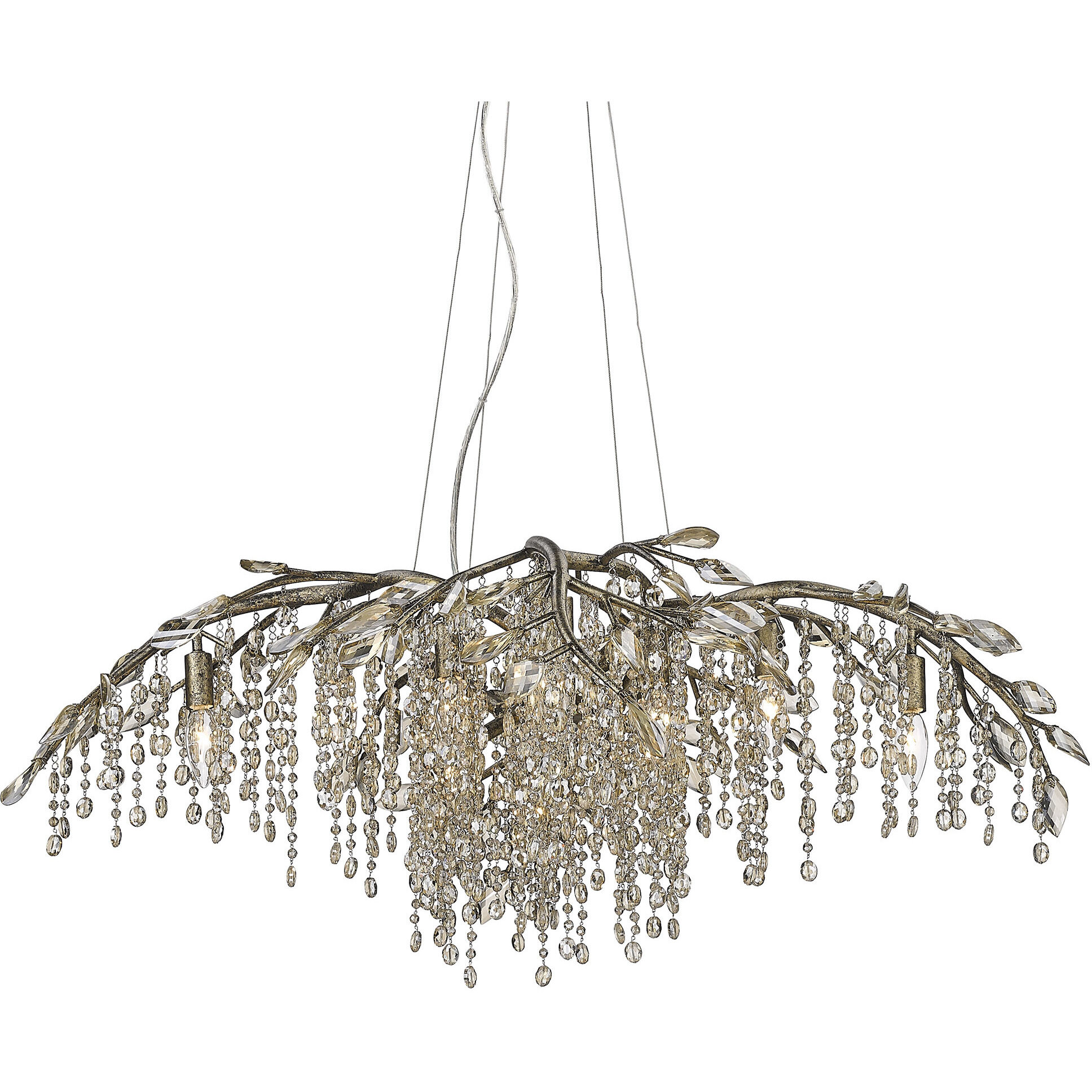 Autumn Twilight 12 Light 40 inch Mystic Gold Chandelier Ceiling Light, Large