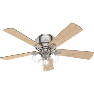 Crestfield 52 inch Brushed Nickel with Bleached Grey Pine/Natural Wood Blades Ceiling Fan