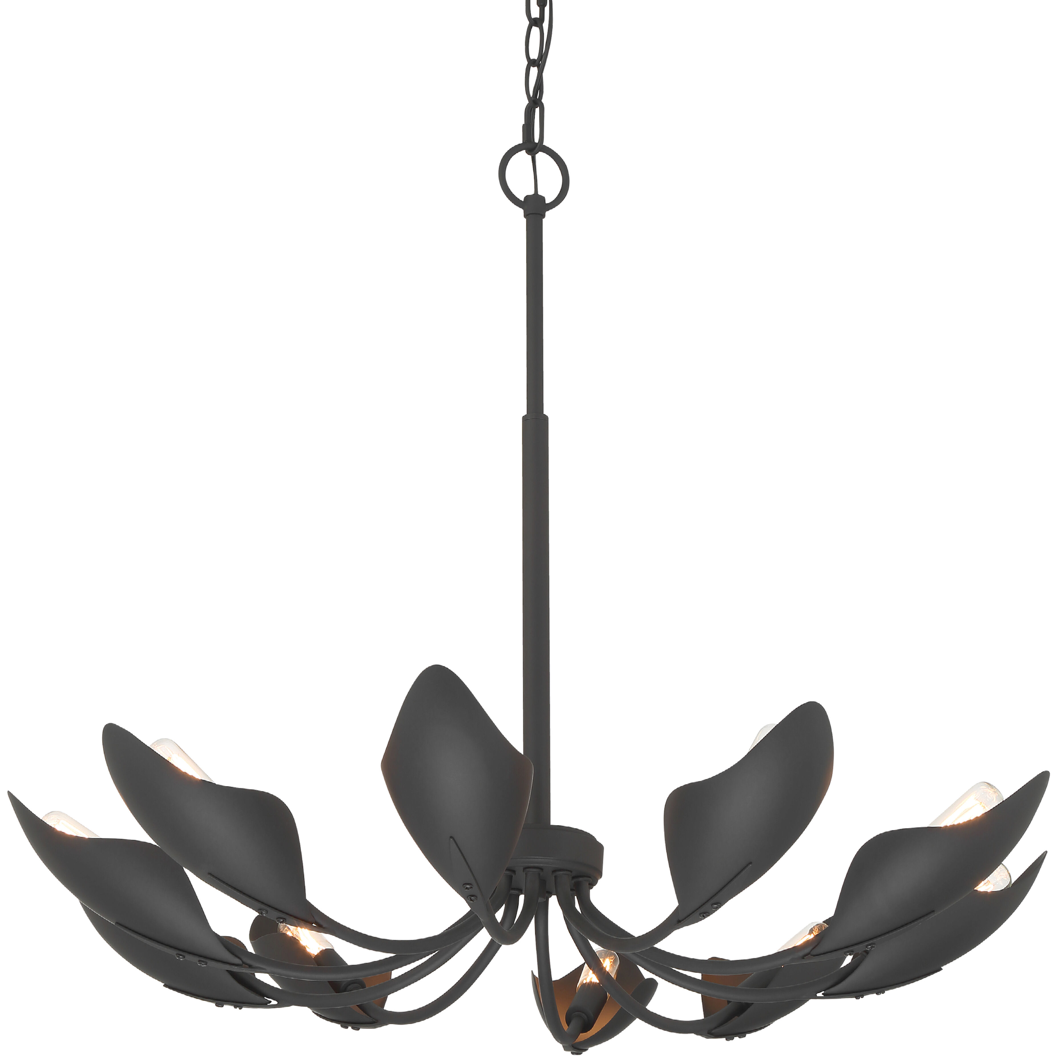 Juneway 10 Light 28 inch Matte Black Chandelier Ceiling Light, Medium