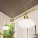 Getty 2 Light 52 inch Luxe Gold Linear Chandelier Ceiling Light, Large