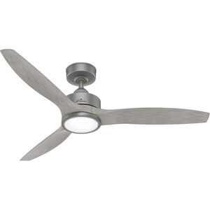 Park View 52 inch Matte Silver with Weathered Beach Wood Blades Outdoor Ceiling Fan