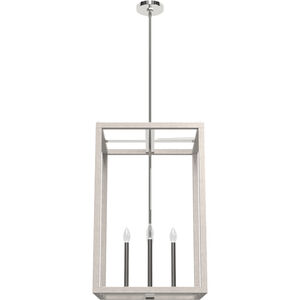 Squire Manor 4 Light 18.25 inch Chrome and Distressed White Pendant Ceiling Light