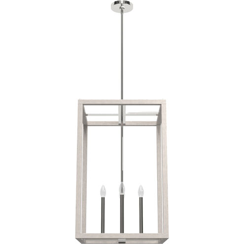 Squire Manor 4 Light 18.25 inch Chrome and Distressed White Pendant Ceiling Light