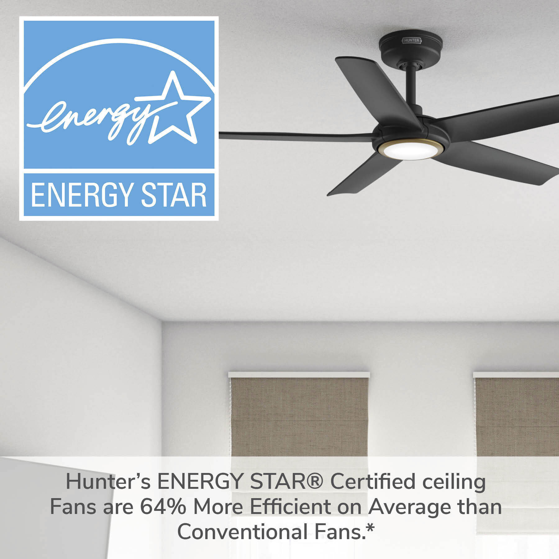 Zentech 44 inch Matte Black Outdoor Ceiling Fan