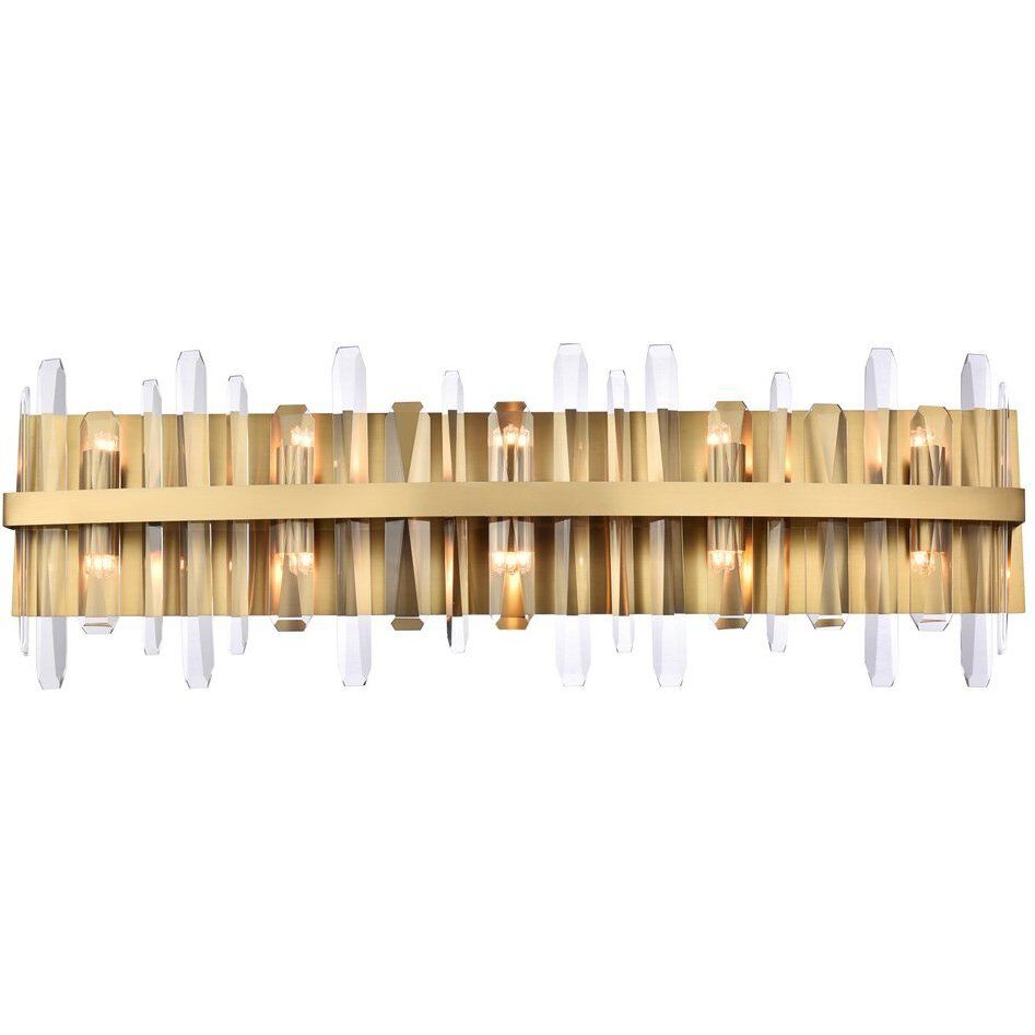 Serena 10 Light 36 inch Satin Gold Bath Sconce Wall Light