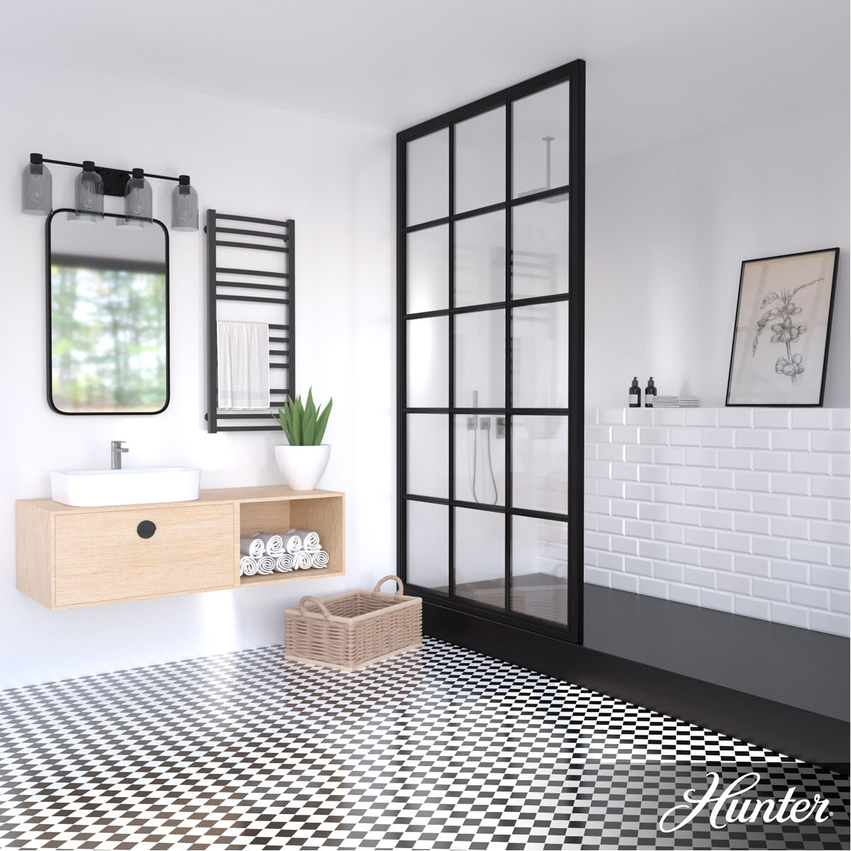 Lochemeade 4 Light 29 inch Natural Iron Vanity Light Wall Light