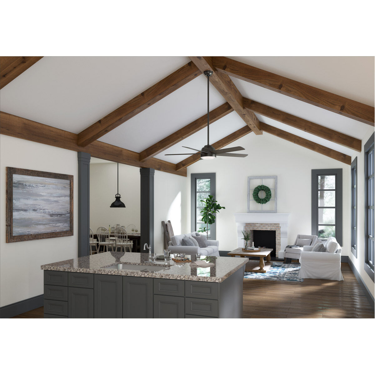 Romulus 60 inch Noble Bronze with American Walnut/Greyed Walnut Blades Ceiling Fan