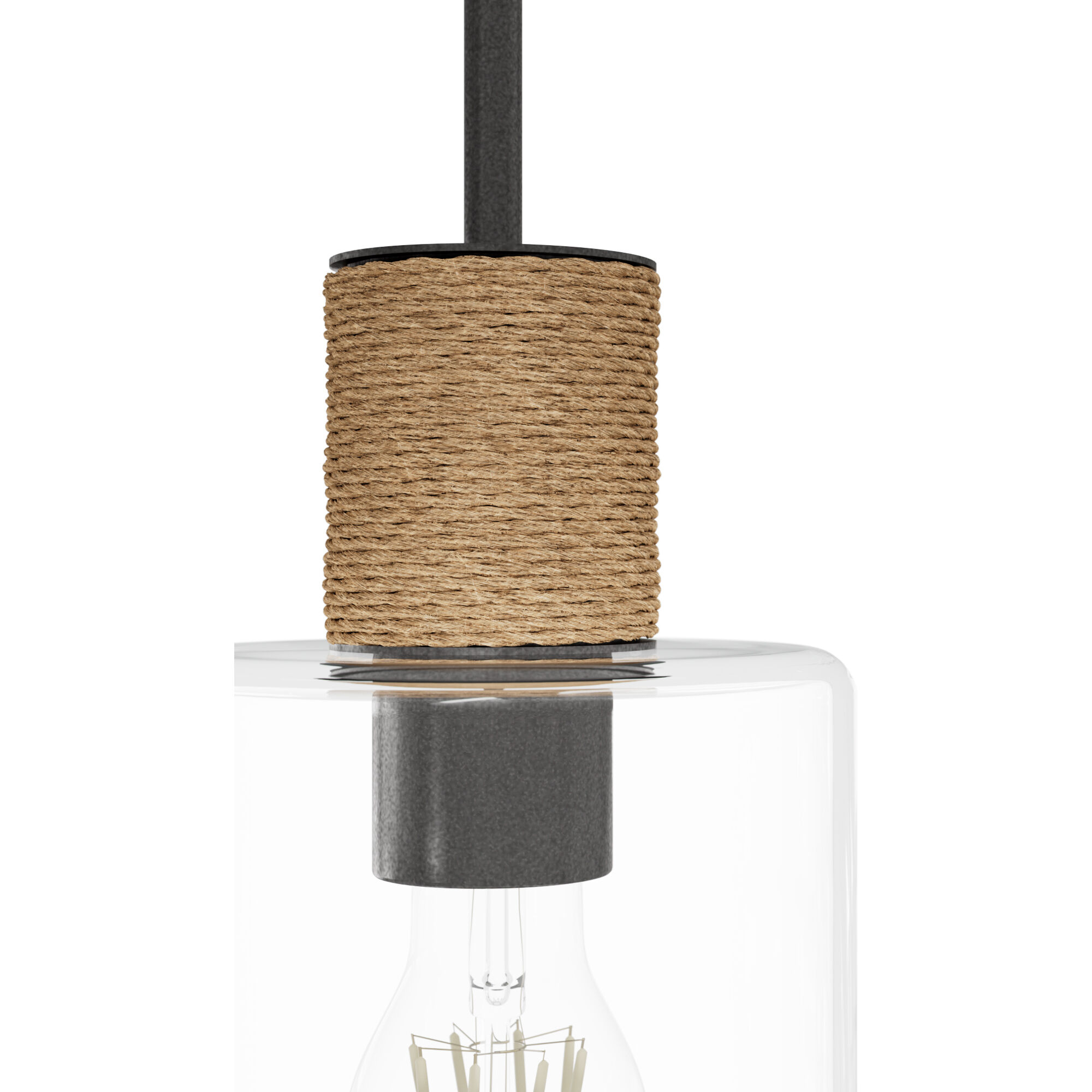 Vanning 1 Light 6 inch Noble Bronze and Natural Sisal Rope Pendant Ceiling Light, Mini