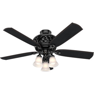 Promenade 54 inch Gloss Black with Black Oak Blades Ceiling Fan