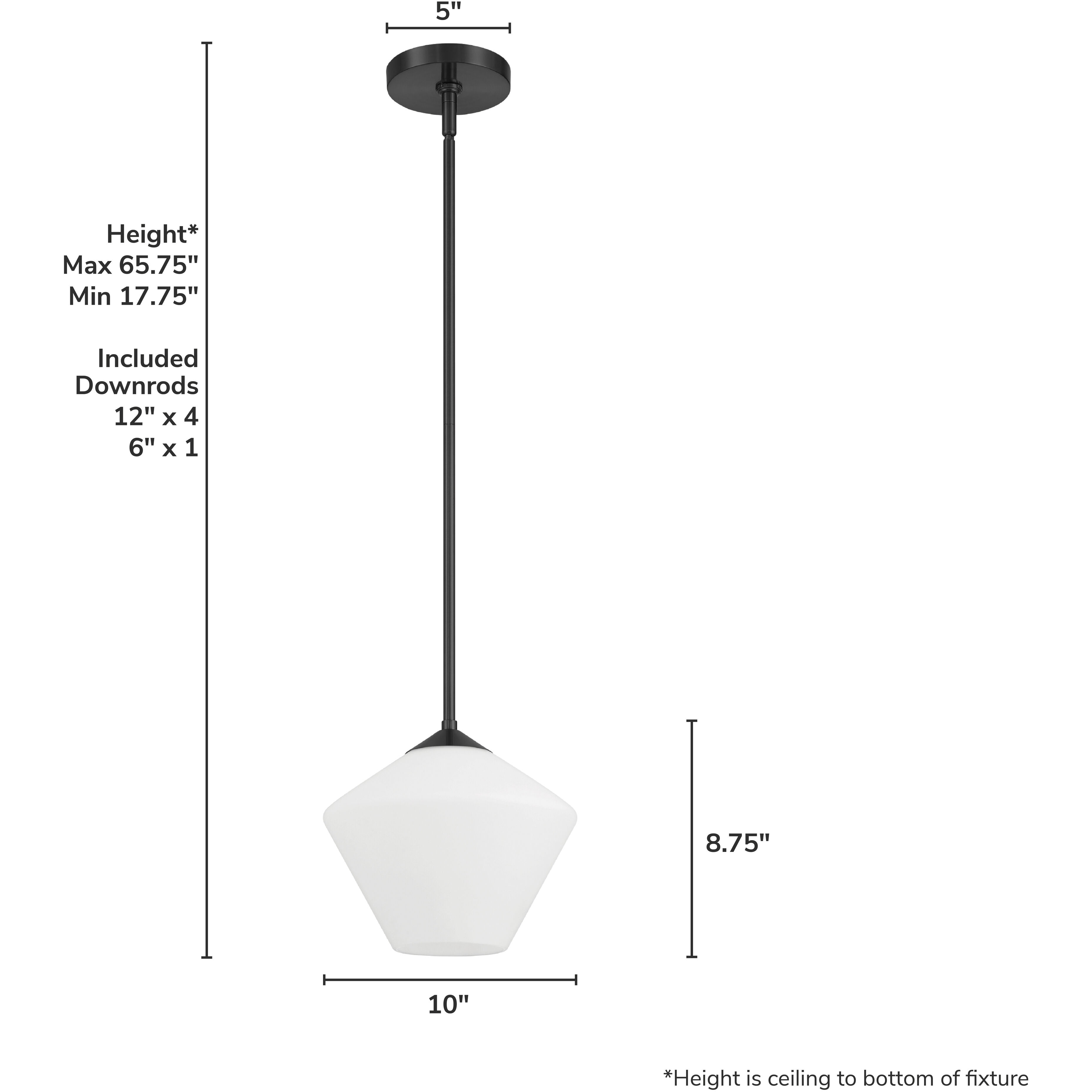 Celestial Valley 1 Light 10 inch Matte Black Pendant Ceiling Light, Small