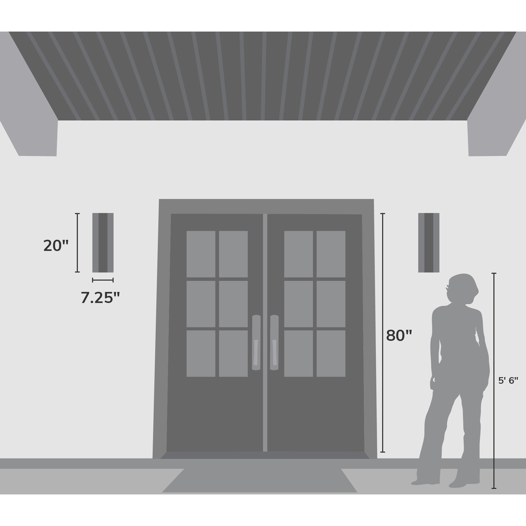 Canoga 20 inch Matte Black Outdoor Wall Light, Large