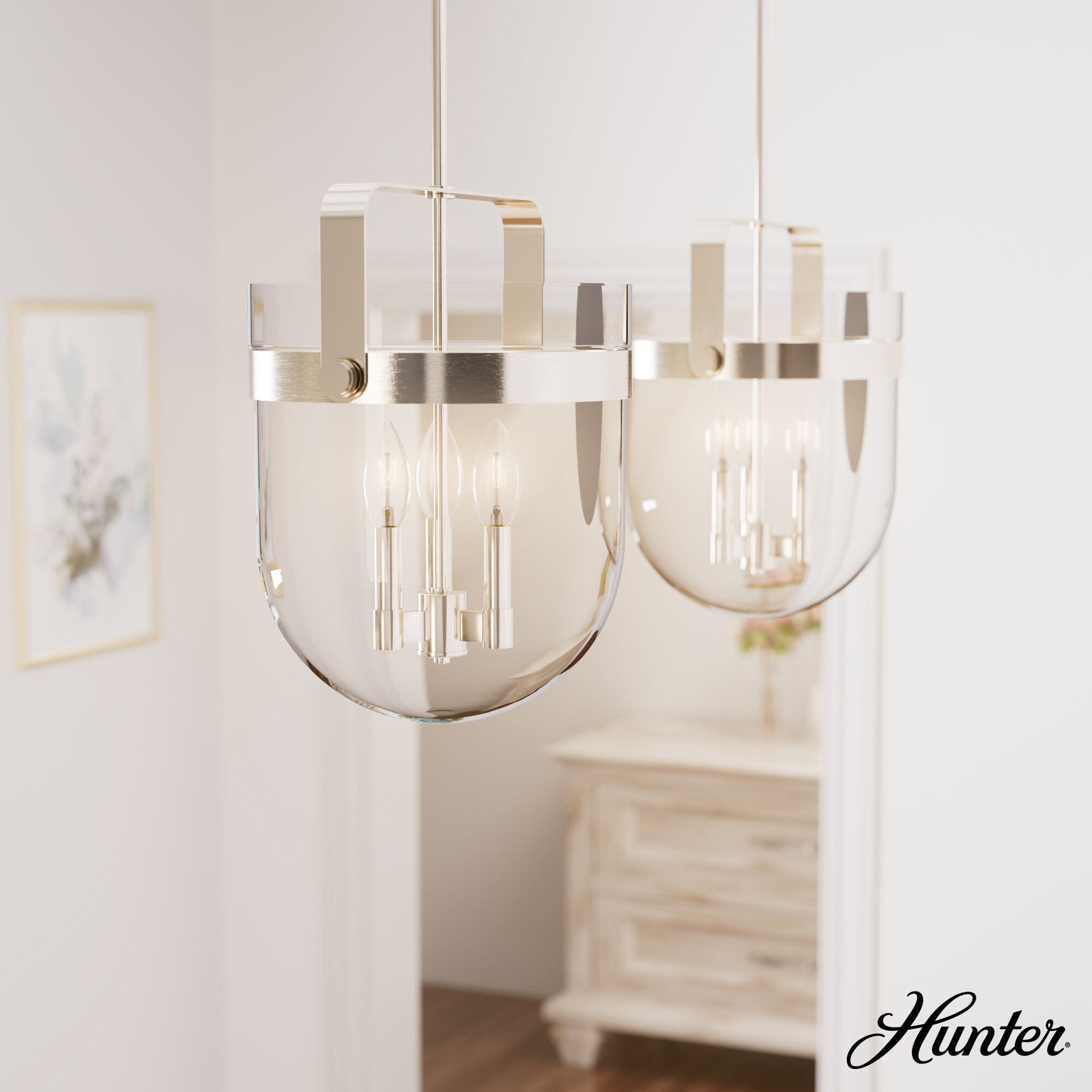 Karloff 3 Light 13.75 inch Brushed Nickel Pendant Ceiling Light