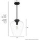 Vidria 1 Light 12 inch Matte Black Pendant Ceiling Light, Medium