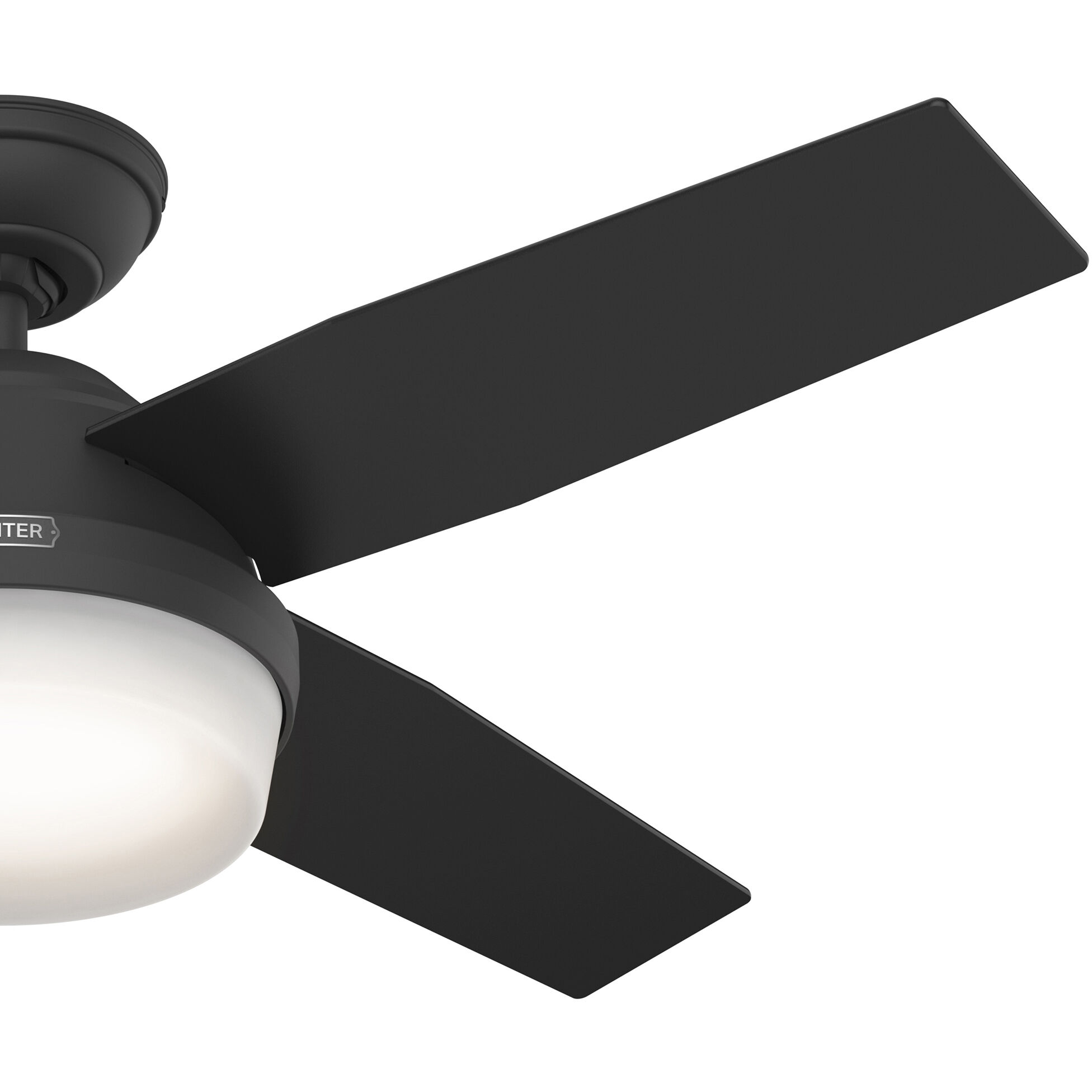Dempsey 44 inch Matte Black with Matte Black/Dark Gray Oak Blades Ceiling Fan