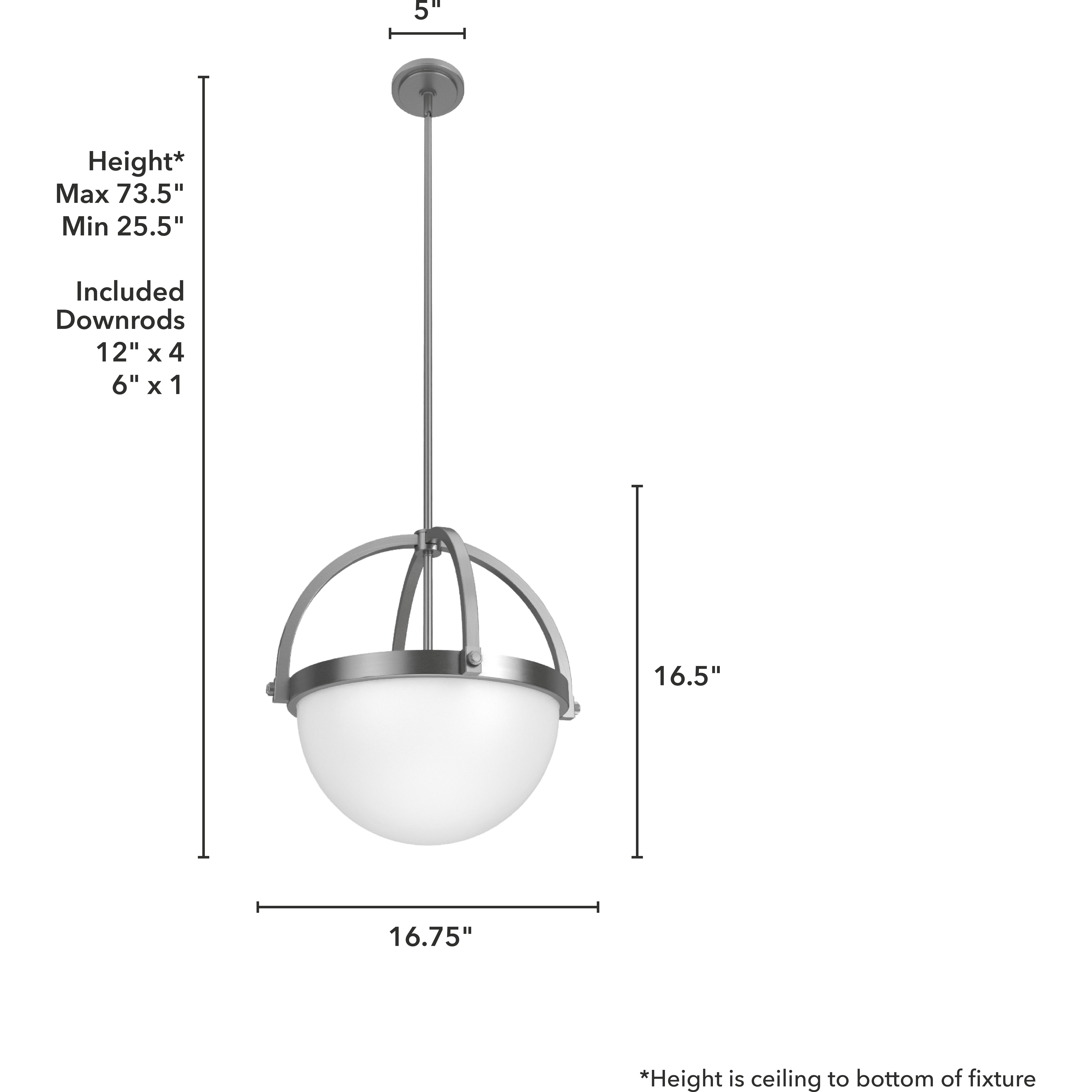 Wedgefield 3 Light 17 inch Brushed Nickel Pendant Ceiling Light