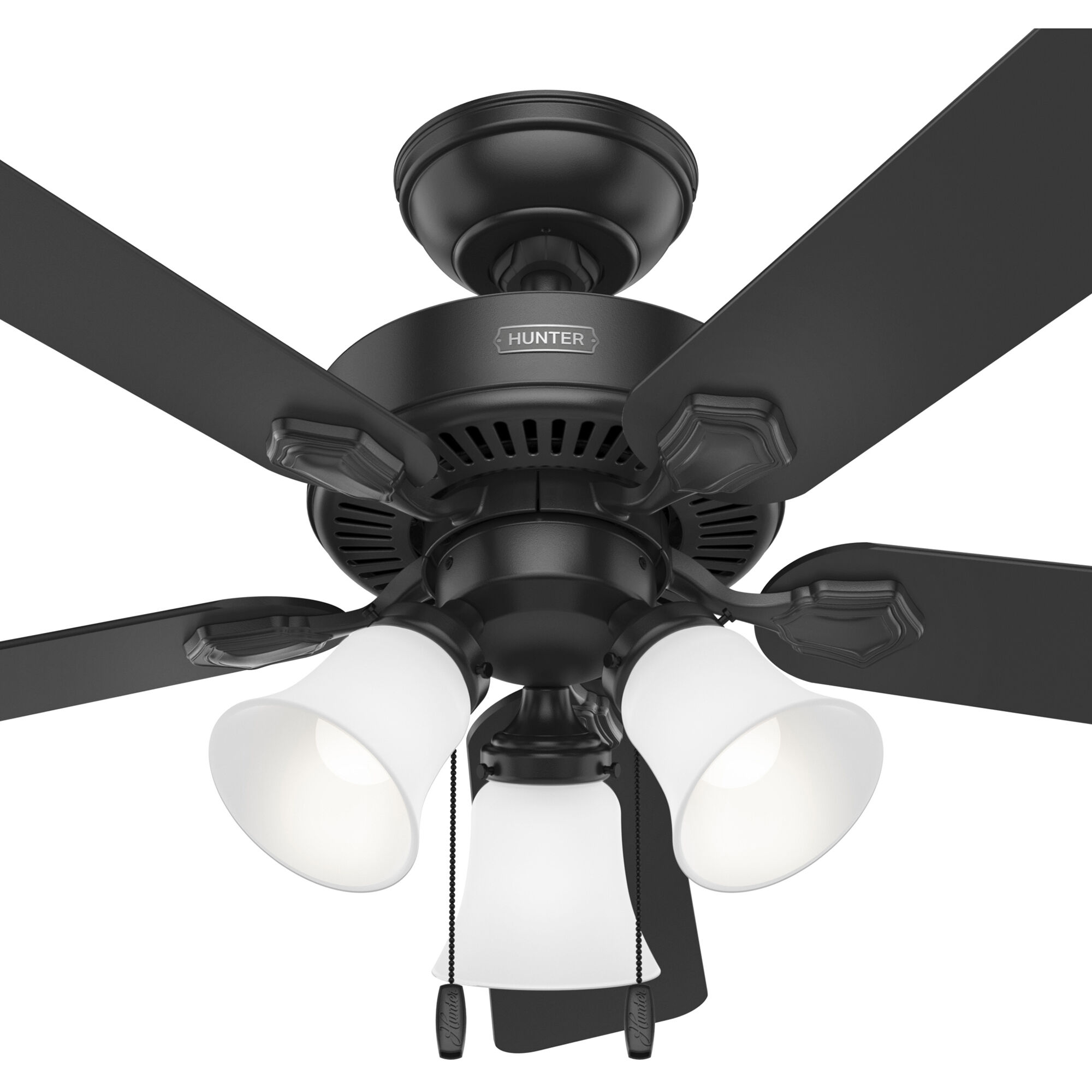 Swanson 44 inch Matte Black with Matte Black/Light Gray Oak Blades Ceiling Fan