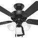 Swanson 44 inch Matte Black with Matte Black/Light Gray Oak Blades Ceiling Fan