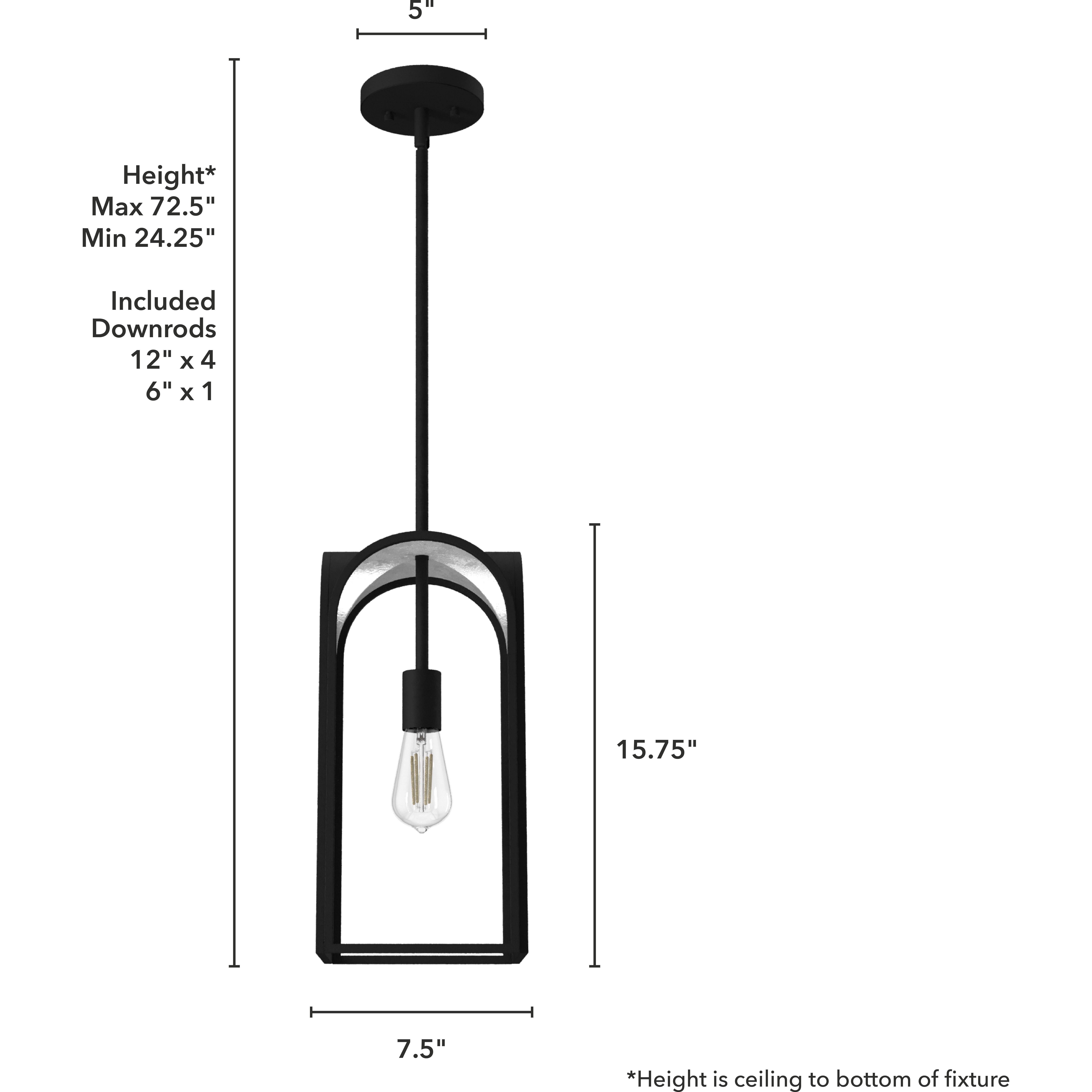 Dukestown 1 Light 8 inch Natural Iron Mini Pendant Ceiling Light