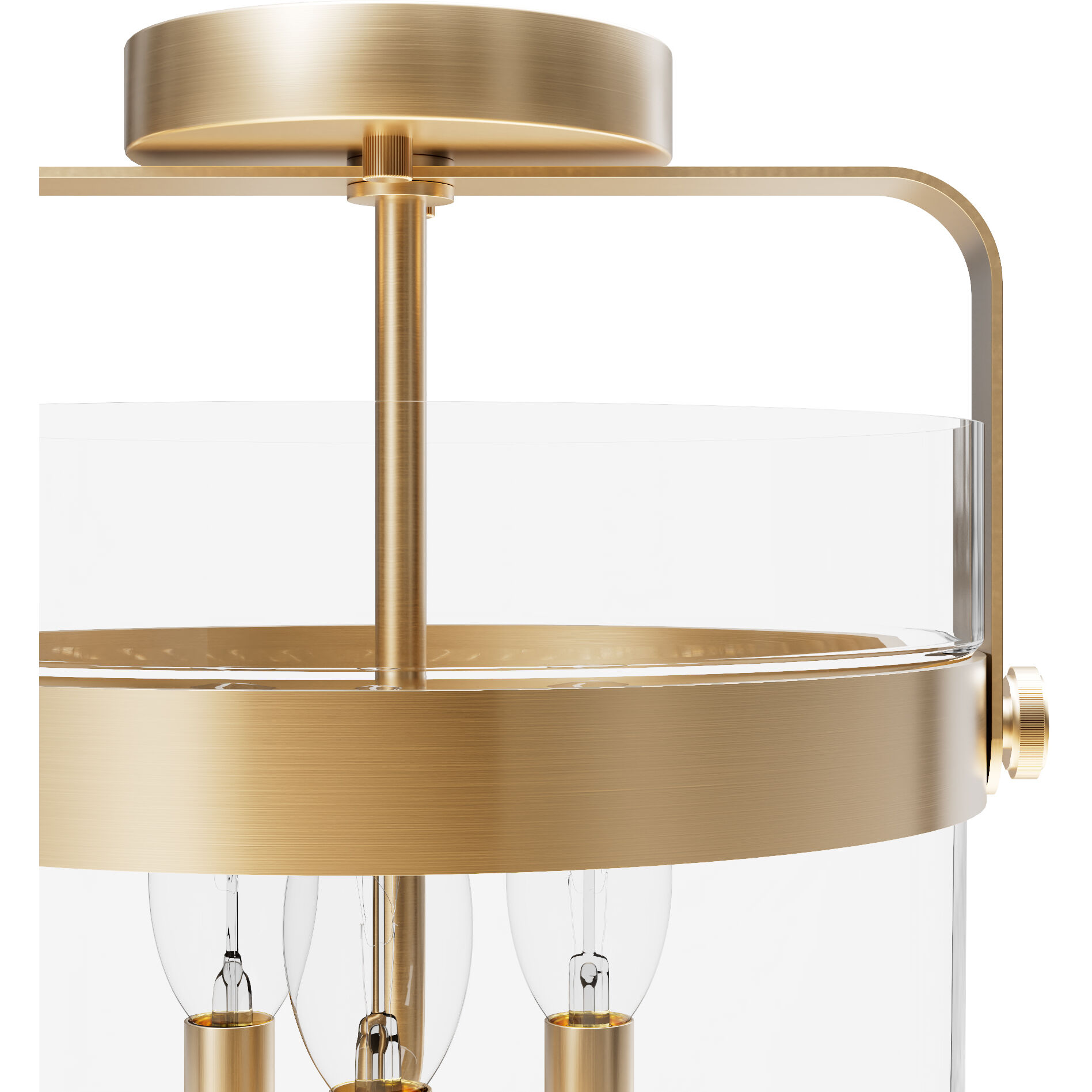 Karloff 3 Light 11.75 inch Alturas Gold Semi-Flush Mount Ceiling Light