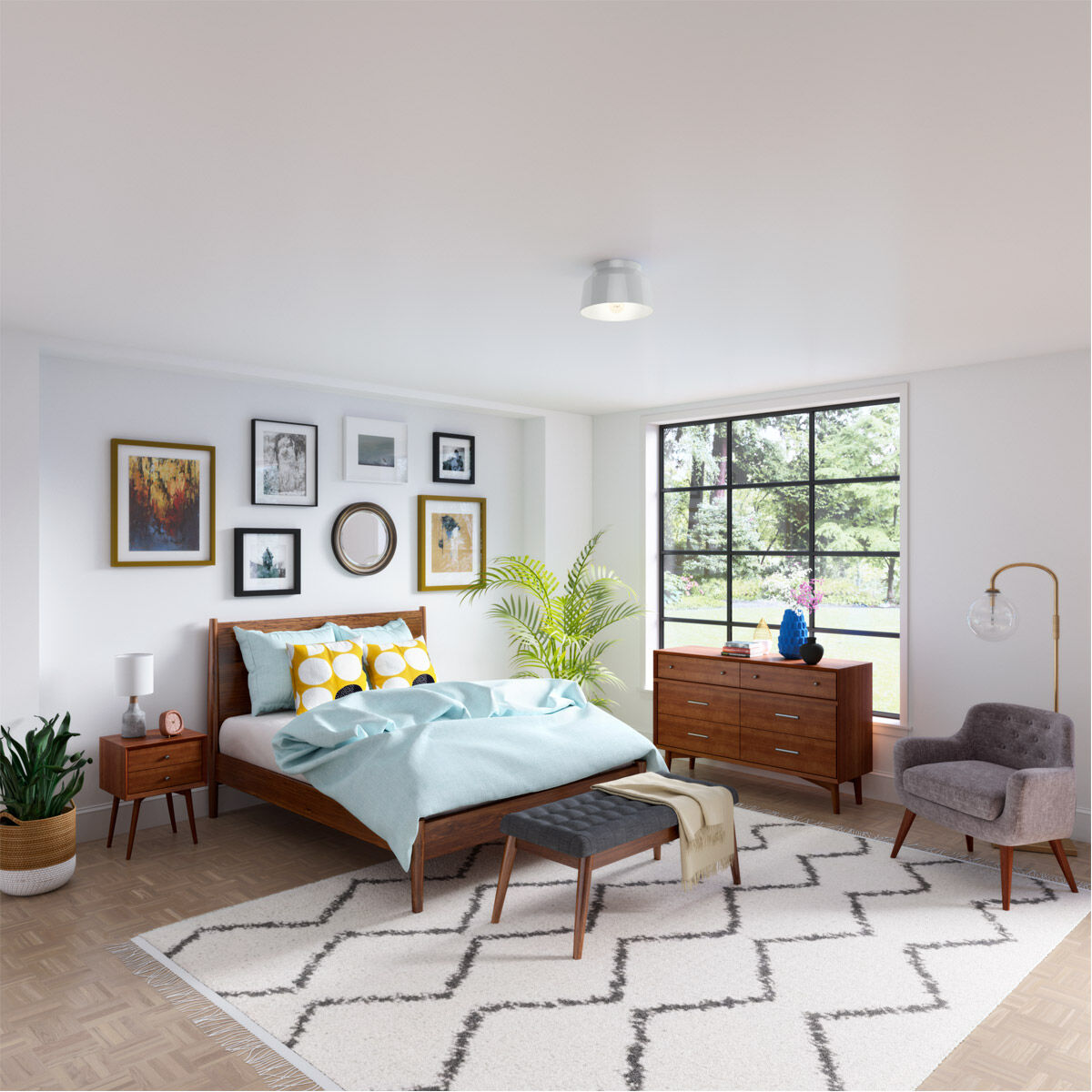 Cranbrook 1 Light 12 inch Dove Grey Flush Mount Ceiling Light