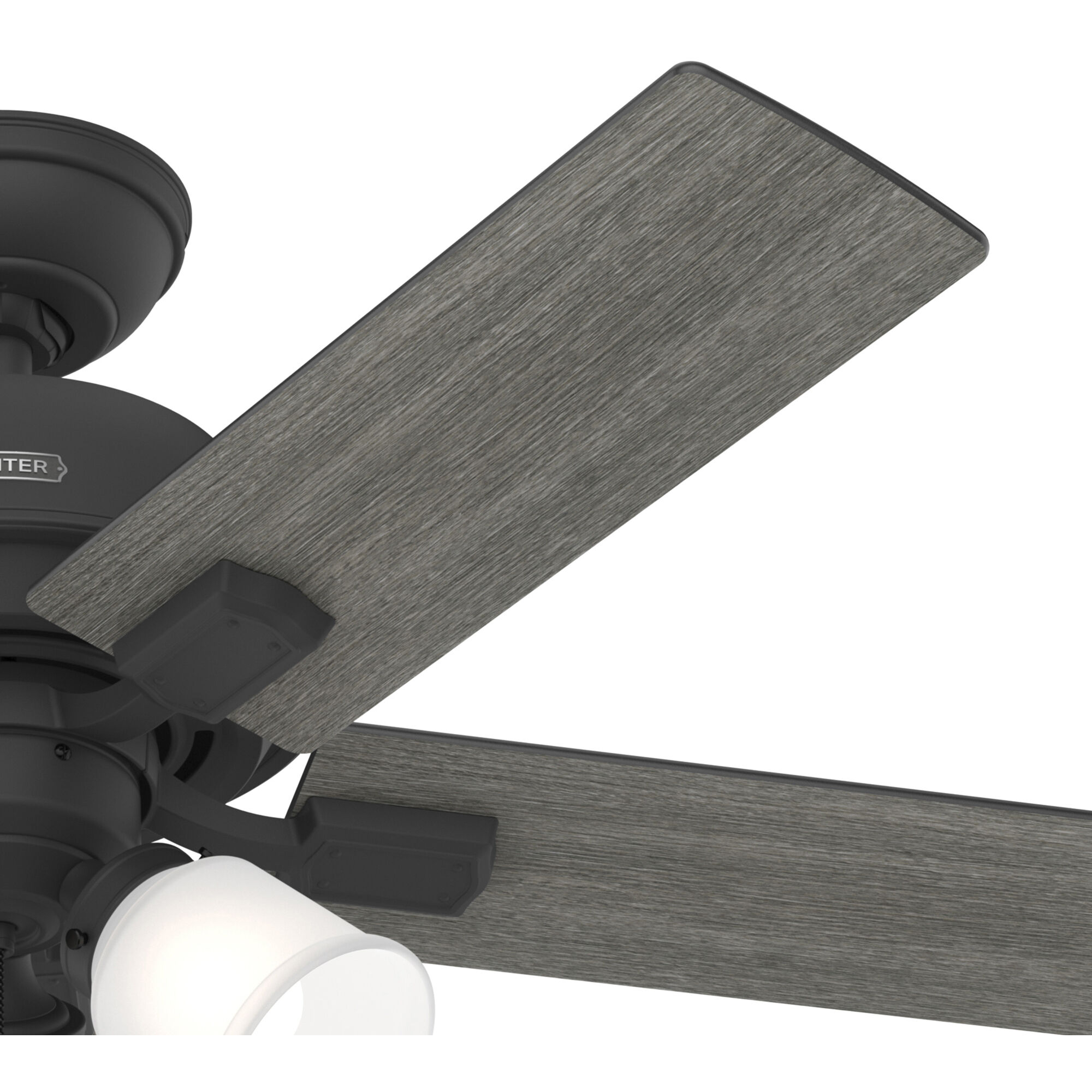 Crystal Peak 44 inch Matte Black with Dark Gray Oak/Greyed Walnut Blades Ceiling Fan