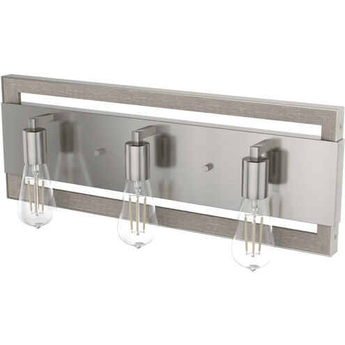 Woodburn 3 Light 24.5 inch Brushed Nickel Vanity Light Wall Light