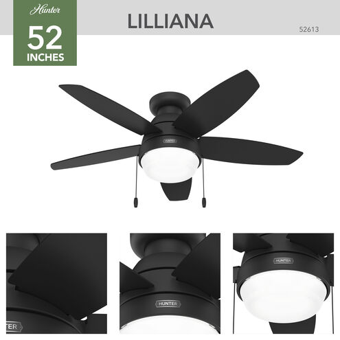 Lilliana 44 inch Matte Black Ceiling Fan