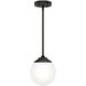 Hepburn 1 Light 8 inch Matte Black Mini Pendant Ceiling Light, Mini